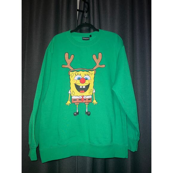 Ugly Christmas Sweater Xmas Sweatshirt Crewneck Size XL Spongebob - Picture 1 of 3